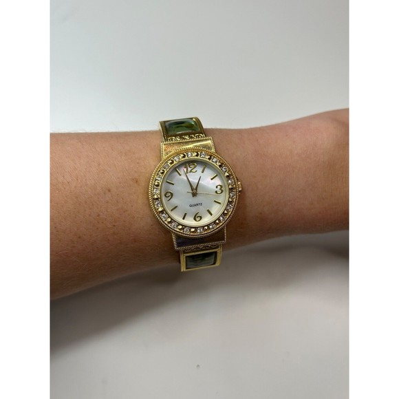 M.Z.BERGER Mother of Pearl Inlay Analog Women's Watch Sz.6 1/4" New - Picture 6 of 6